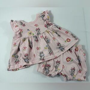 Disney Baby 0/3M Minnie Mouse Baby Girl’s Pink 2-Piece Matching Outfit Set